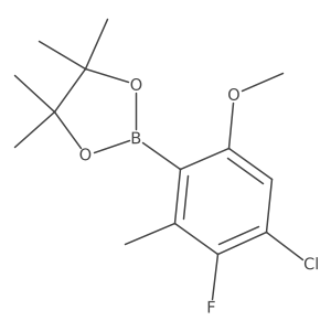 2-(4-Chloro-3-fluoro-6-methoxy-2-methylphenyl)-4,4,5,5-tetramethyl-1,3,2-dioxaborolane结构式