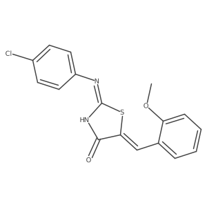(2Z,5Z)-2-[(4-chlorophenyl)imino]-5-(2-methoxybenzylidene)-1,3-thiazolidin-4-one结构式