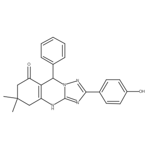 2-(4-hydroxyphenyl)-6,6-dimethyl-9-phenyl-4H,5H,6H,7H,8H,9H-[1,2,4]triazolo[3,2-b]quinazolin-8-one Structure