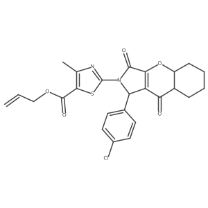prop-2-enyl 2-[1-(4-chlorophenyl)-3,9-dioxo-4a,5,6,7,8,8a-hexahydro-1H-chromeno[2,3-c]pyrrol-2-yl]-4-methyl-1,3-thiazole-5-carboxylate结构式