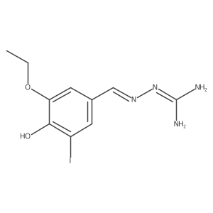(2Z)-2-(3-ethoxy-4-hydroxy-5-iodobenzylidene)hydrazinecarboximidamide Structure