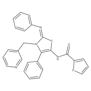 N-[(2Z)-4-phenyl-2-(phenylimino)-3-(pyridin-3-ylmethyl)-2,3-dihydro-1,3-thiazol-5-yl]furan-2-carboxamide Structure