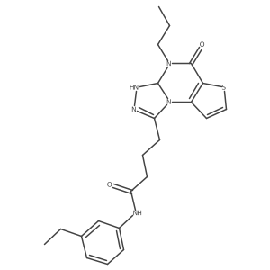 N-(3-ethylphenyl)-4-{7-oxo-8-propyl-5-thia-1,8,10,11-tetraazatricyclo[7.3.0.0^{2,6}]dodeca-2(6),3,9,11-tetraen-12-yl}butanamide结构式