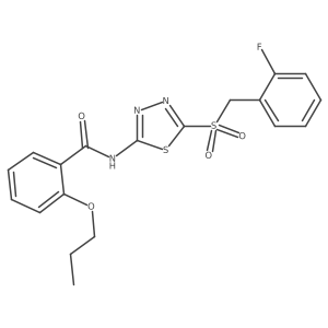 N-(5-((2-fluorobenzyl)sulfonyl)-1,3,4-thiadiazol-2-yl)-2-propoxybenzamide Structure