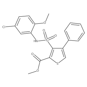 Methyl 3-[(5-chloro-2-methoxyphenyl)sulfamoyl]-4-phenylthiophene-2-carboxylate结构式