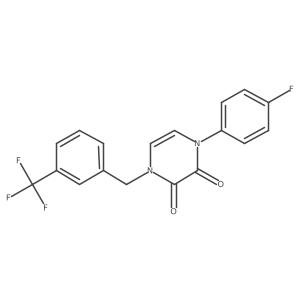 1-(4-Fluorophenyl)-4-{[3-(trifluoromethyl)phenyl]methyl}-1,2,3,4-tetrahydropyrazine-2,3-dione Structure