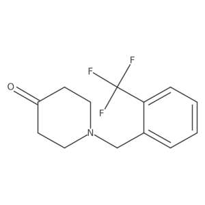 1-{[2-(Trifluoromethyl)phenyl]methyl}piperidin-4-one结构式