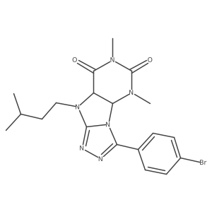 8-(4-Bromophenyl)-1,3-dimethyl-5-(3-methylbutyl)-4a,9a-dihydropurino[8,9-c][1,2,4]triazole-2,4-dione结构式