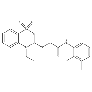 N-(3-chloro-2-methylphenyl)-2-((4-ethyl-1,1-dioxido-4H-benzo[e][1,2,4]thiadiazin-3-yl)thio)acetamide结构式