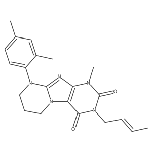 3-[(2E)-but-2-en-1-yl]-9-(2,4-dimethylphenyl)-1-methyl-1H,2H,3H,4H,6H,7H,8H,9H-pyrimido[1,2-g]purine-2,4-dione Structure