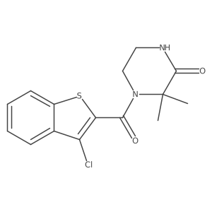4-(3-Chlorobenzo[b]thiophene-2-carbonyl)-3,3-dimethylpiperazin-2-one结构式