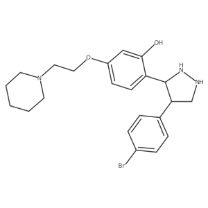2-[4-(4-Bromophenyl)pyrazolidin-3-yl]-5-(2-piperidin-1-ylethoxy)phenol结构式