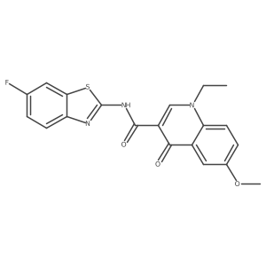 1-ethyl-N-(6-fluorobenzo[d]thiazol-2-yl)-6-methoxy-4-oxo-1,4-dihydroquinoline-3-carboxamide结构式