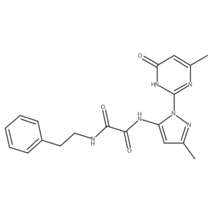N1-(3-methyl-1-(4-methyl-6-oxo-1,6-dihydropyrimidin-2-yl)-1H-pyrazol-5-yl)-N2-phenethyloxalamide Structure