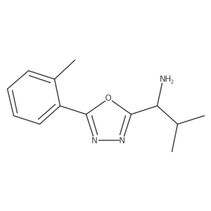 2-Methyl-1-[5-(2-methylphenyl)-1,3,4-oxadiazol-2-yl]propan-1-amine结构式