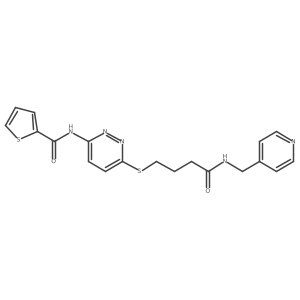 N-(6-((4-oxo-4-((pyridin-4-ylmethyl)amino)butyl)thio)pyridazin-3-yl)thiophene-2-carboxamide结构式
