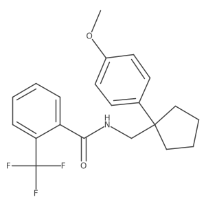 N-{[1-(4-methoxyphenyl)cyclopentyl]methyl}-2-(trifluoromethyl)benzamide结构式