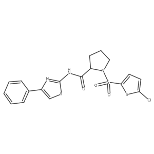 1-((5-chlorothiophen-2-yl)sulfonyl)-N-(4-phenylthiazol-2-yl)pyrrolidine-2-carboxamide Structure