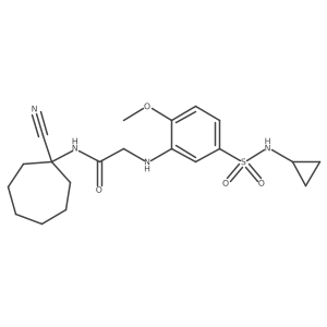 N-(1-cyanocycloheptyl)-2-[5-(cyclopropylsulfamoyl)-2-methoxyanilino]acetamide结构式