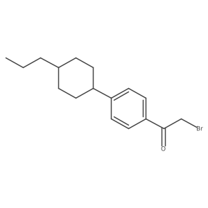 Ethanone, 2-bromo-1-[4-(4-propylcyclohexyl)phenyl]-, trans- Structure