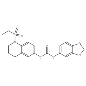 CCS(=O)(=O)N1CCCc2cc(NC(=O)Nc3ccc4c(c3)OCO4)ccc21结构式