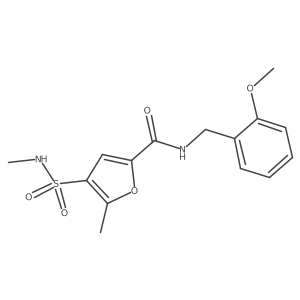 N-(2-methoxybenzyl)-5-methyl-4-(N-methylsulfamoyl)furan-2-carboxamide结构式