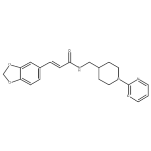 (E)-3-(benzo[d][1,3]dioxol-5-yl)-N-((1-(pyrimidin-2-yl)piperidin-4-yl)methyl)acrylamide结构式