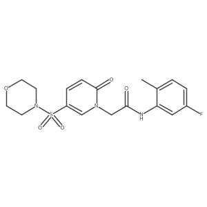 N-(5-fluoro-2-methylphenyl)-2-[5-(morpholine-4-sulfonyl)-2-oxo-1,2-dihydropyridin-1-yl]acetamide结构式