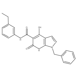 1-benzyl-N~5~-(3-ethylphenyl)-4-hydroxy-6-oxo-6,7-dihydro-1H-pyrazolo[3,4-b]pyridine-5-carboxamide结构式
