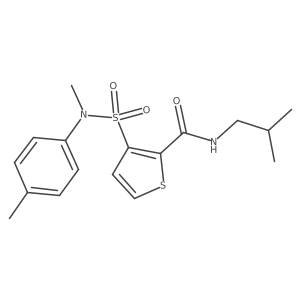 N-isobutyl-3-(N-methyl-N-(p-tolyl)sulfamoyl)thiophene-2-carboxamide结构式