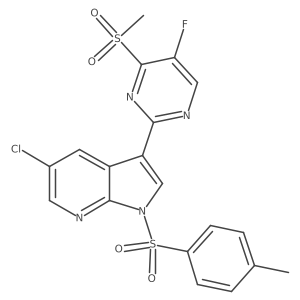 5-Chloro-3-(5-fluoro-4-methylsulfonyl-pyrimidin-2-yl)-1-(p-tolylsulfonyl)pyrrolo[2,3-b]pyridine结构式