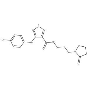 5-((4-chlorophenyl)amino)-N-(3-(2-oxopyrrolidin-1-yl)propyl)-1H-1,2,3-triazole-4-carboxamide结构式