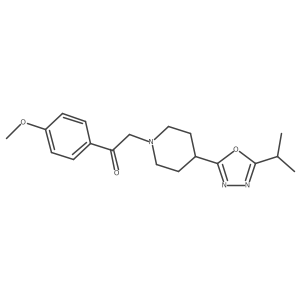 2-(4-(5-Isopropyl-1,3,4-oxadiazol-2-yl)piperidin-1-yl)-1-(4-methoxyphenyl)ethanone Structure