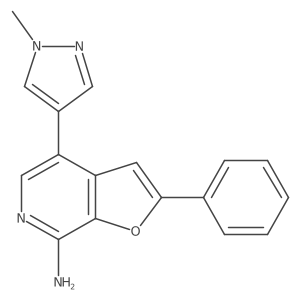 4-(1-Methylpyrazol-4-yl)-2-phenylfuro[2,3-c]pyridin-7-amine结构式