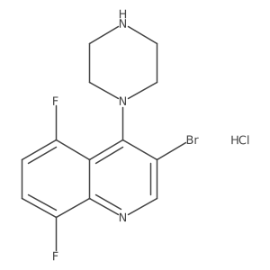 3-Bromo-5,8-difluoro-4-(piperazin-1-yl)quinoline hydrochloride结构式