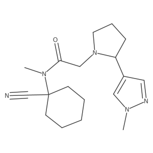 N-(1-cyanocyclohexyl)-N-methyl-2-[2-(1-methyl-1H-pyrazol-4-yl)pyrrolidin-1-yl]acetamide结构式