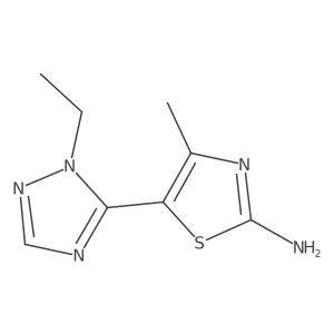 5-(1-ethyl-1H-1,2,4-triazol-5-yl)-4-methyl-1,3-thiazol-2-amine结构式