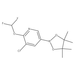 3-Chloro-2-(difluoromethoxy)-5-(4,4,5,5-tetramethyl-1,3,2-dioxaborolan-2-yl)pyridine结构式