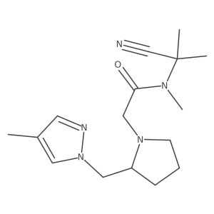 N-(1-cyano-1-methylethyl)-N-methyl-2-{2-[(4-methyl-1H-pyrazol-1-yl)methyl]pyrrolidin-1-yl}acetamide结构式