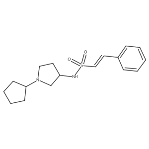 (E)-N-(1-cyclopentylpyrrolidin-3-yl)-2-phenylethenesulfonamide Structure