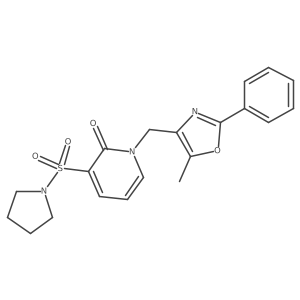 1-((5-methyl-2-phenyloxazol-4-yl)methyl)-3-(pyrrolidin-1-ylsulfonyl)pyridin-2(1H)-one Structure