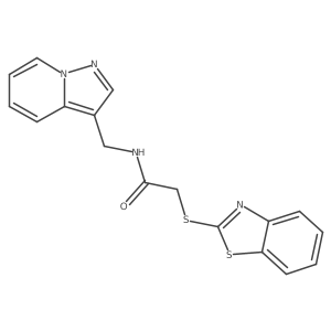 2-(benzo[d]thiazol-2-ylthio)-N-(pyrazolo[1,5-a]pyridin-3-ylmethyl)acetamide结构式