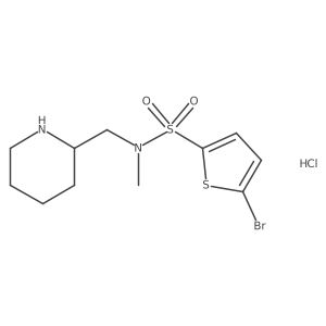 5-bromo-N-methyl-N-(piperidin-2-ylmethyl)thiophene-2-sulfonamide hydrochloride Structure