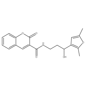 N-(3-(2,5-dimethylfuran-3-yl)-3-hydroxypropyl)-2-oxo-2H-chromene-3-carboxamide结构式