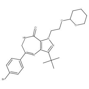 5-(4-Bromophenyl)-3-(tert-butyl)-1-[2-(tetrahydro-2H-pyran-2-yloxy)ethyl]-6,7-dihydropyrazolo[4,3-e][1,4]diazepin-8(1H)-one Structure