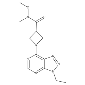1-{3-ethyl-3H-[1,2,3]triazolo[4,5-d]pyrimidin-7-yl}-N-methoxy-N-methylazetidine-3-carboxamide结构式