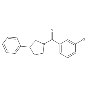 2-Chloro-4-(3-phenylpyrrolidine-1-carbonyl)pyridine结构式