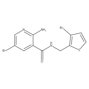 2-amino-5-bromo-N-[(3-bromothiophen-2-yl)methyl]pyridine-3-carboxamide结构式