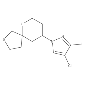 1H-Pyrazole, 4-chloro-3-iodo-1-(6-oxa-2-thiaspiro[4.5]dec-9-yl)-结构式
