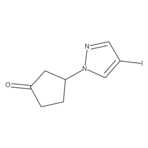 3-(4-iodo-1H-pyrazol-1-yl)cyclopentan-1-one结构式